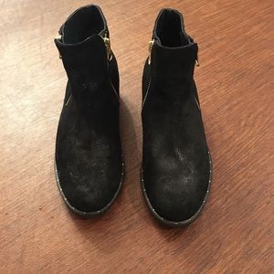 Black Eric Michael Booties with Gold Studs